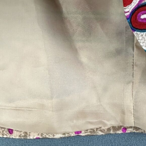 Vintage Anne Crimmins for Umi Blazer Womens 16 Abstract Paisley Print Silk Lined - Picture 11 of 11